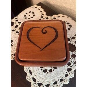 Terra Flip Top Wooden Heart Box